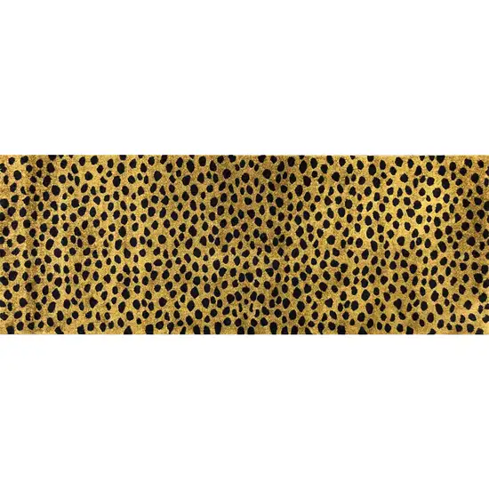 Bronze Leopard Print Washable Runner Rug With UV Protection Photo 1