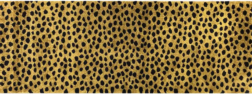 Bronze Leopard Print Washable Runner Rug With UV Protection Photo 1