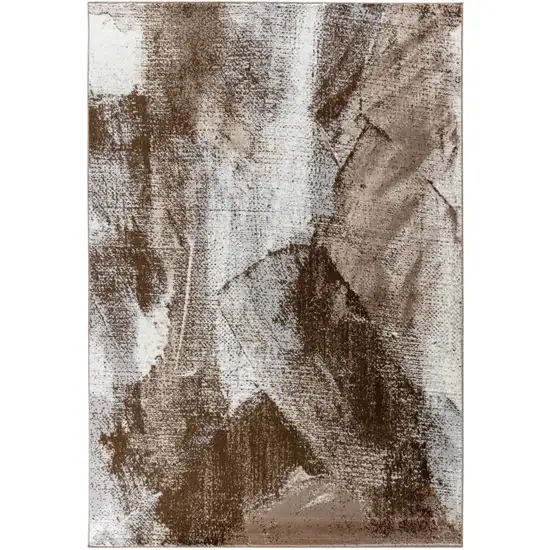 Brown Abstract Area Rug Photo 4