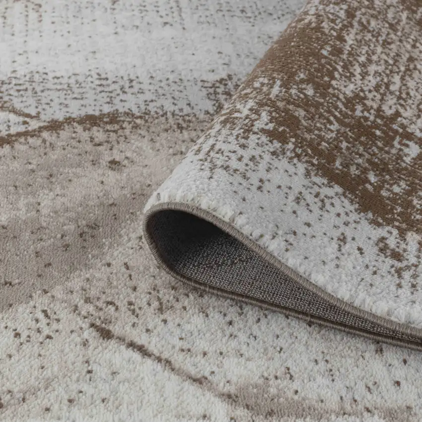 5' X 8' Brown Abstract Area Rug Photo 4