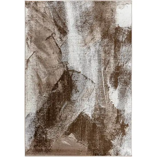 5' X 8' Brown Abstract Area Rug Photo 2