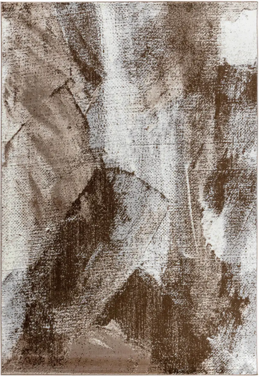 5' X 8' Brown Abstract Area Rug Photo 2