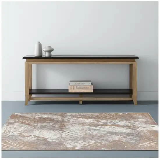 Brown Abstract Area Rug Photo 1