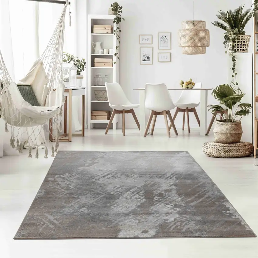 Brown Abstract Area Rug Photo 5