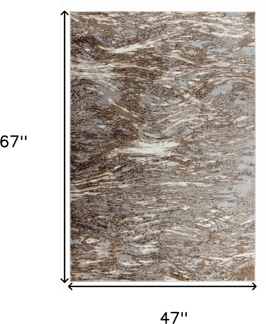 Brown Abstract Area Rug Photo 5