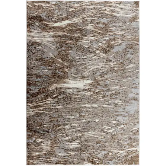 5' X 8' Brown Abstract Area Rug Photo 2