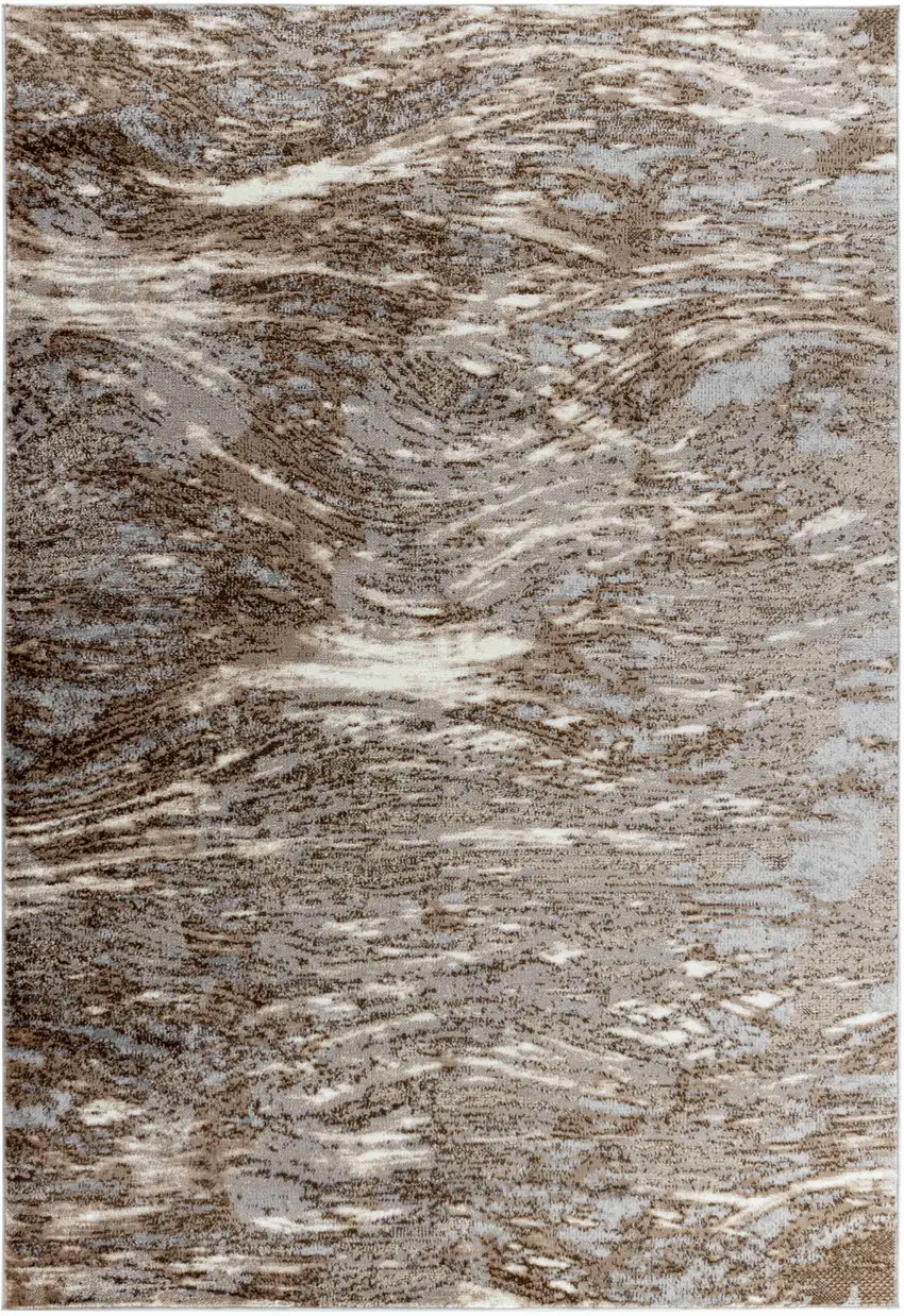 5' X 8' Brown Abstract Area Rug Photo 2
