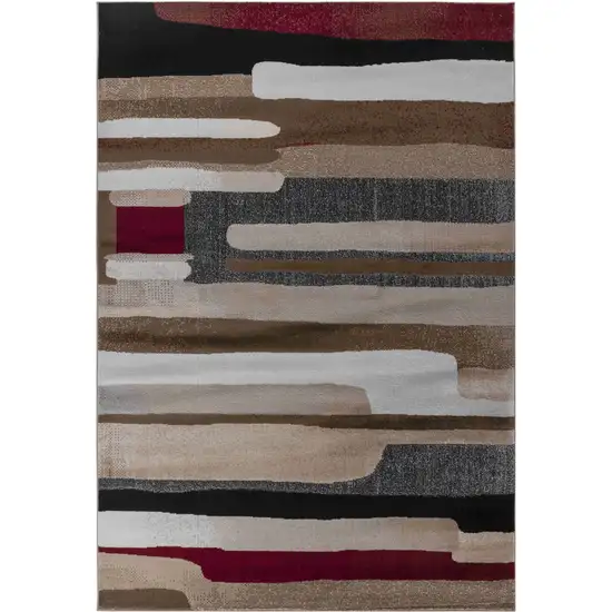 5' X 8' Brown Abstract Area Rug Photo 5