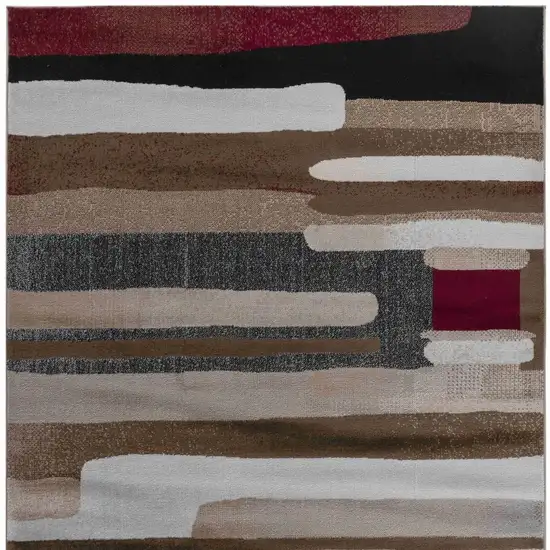 5' X 8' Brown Abstract Area Rug Photo 4