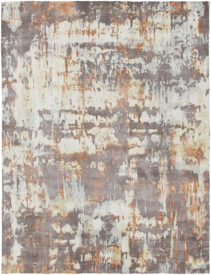 Brown Abstract Hand Loomed Area Rug Photo 3