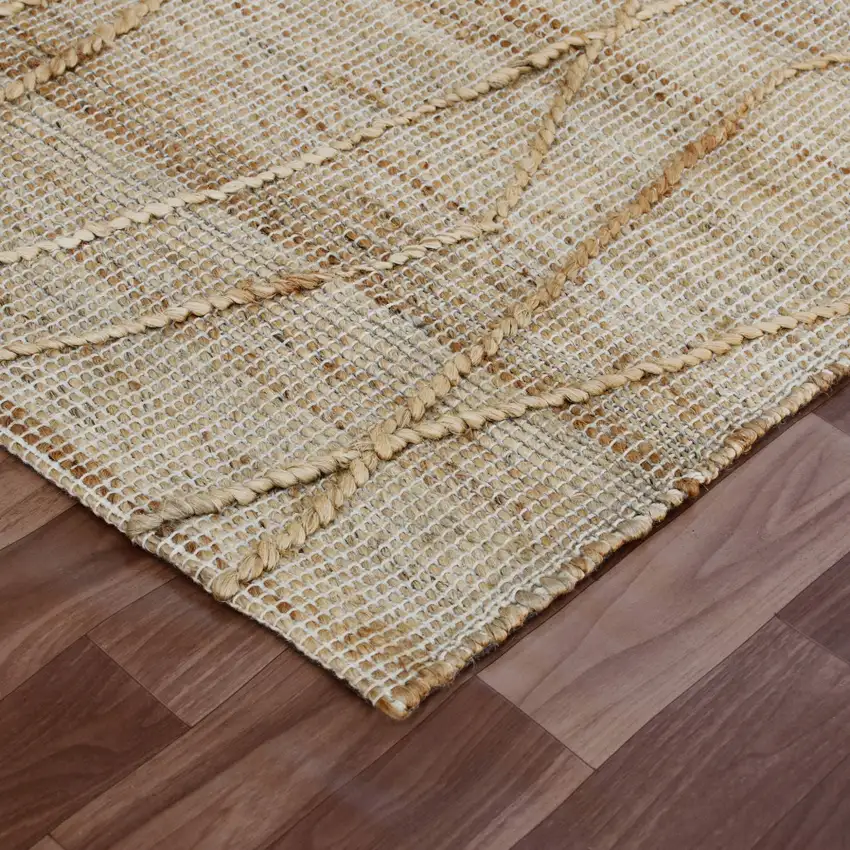 Brown Abstract Hand Woven Area Rug Photo 6