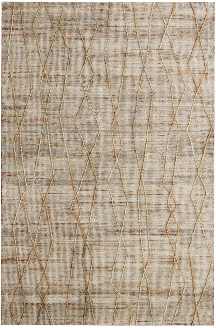 Brown Abstract Hand Woven Area Rug Photo 1