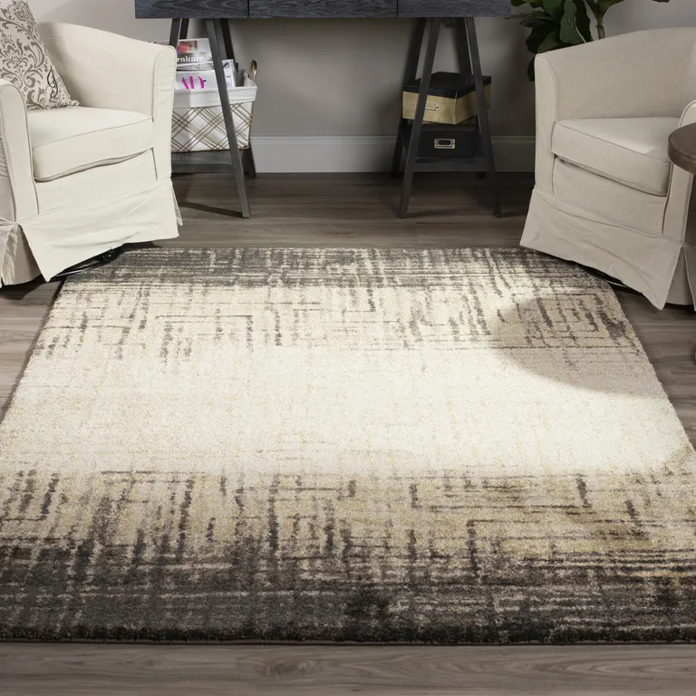 Brown Abstract Ombre Area Rug Photo 1