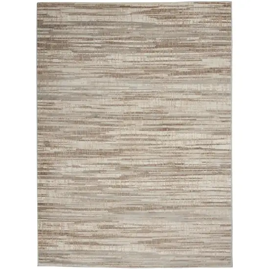 Brown Abstract Power Loom Area Rug Photo 2
