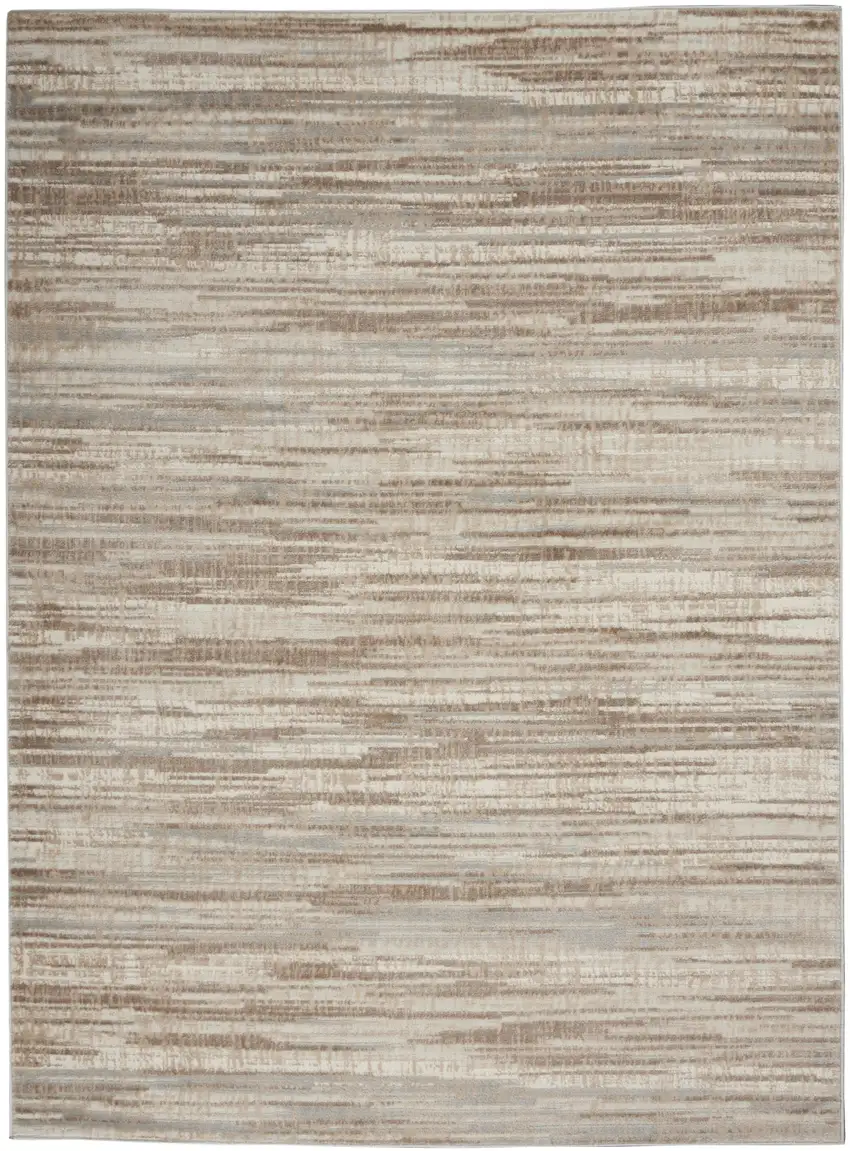 Brown Abstract Power Loom Area Rug Photo 2
