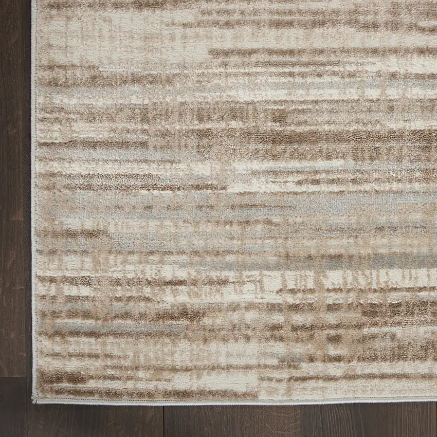 Brown Abstract Power Loom Area Rug Photo 8