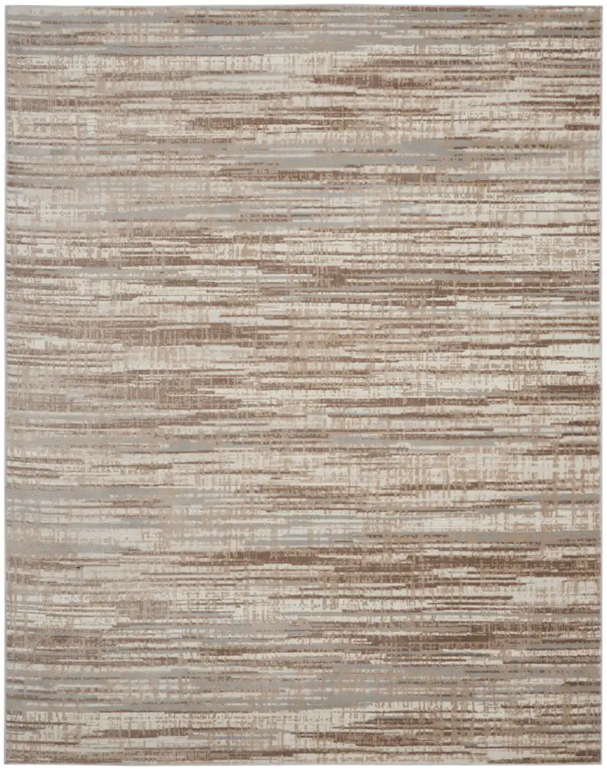 Brown Abstract Power Loom Area Rug Photo 2