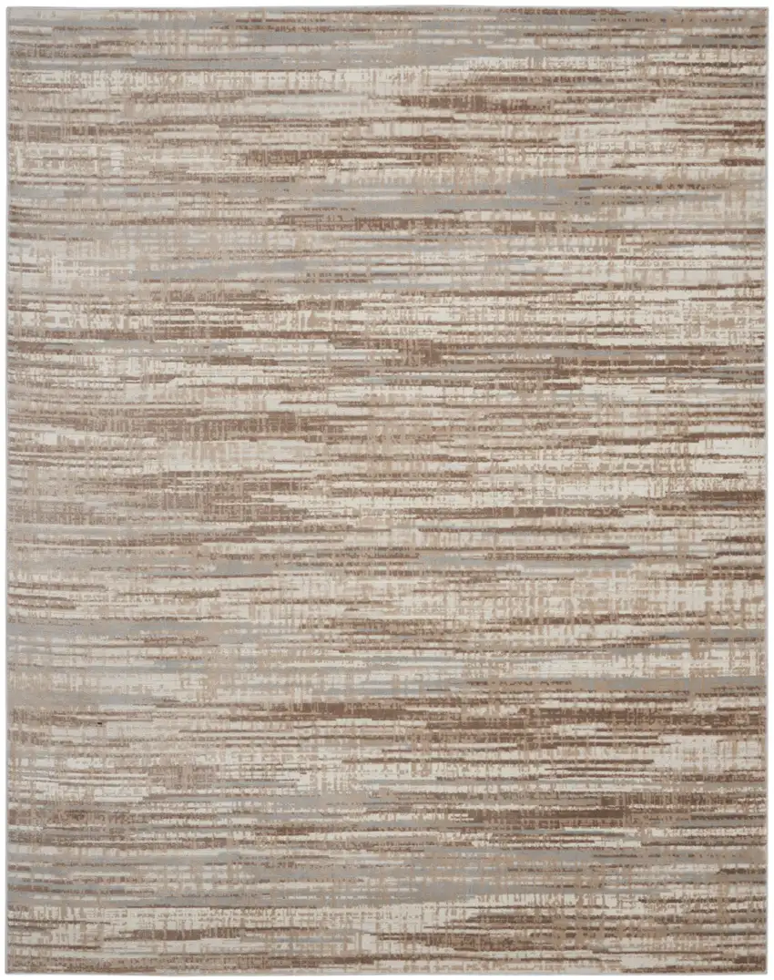 Brown Abstract Power Loom Area Rug Photo 1