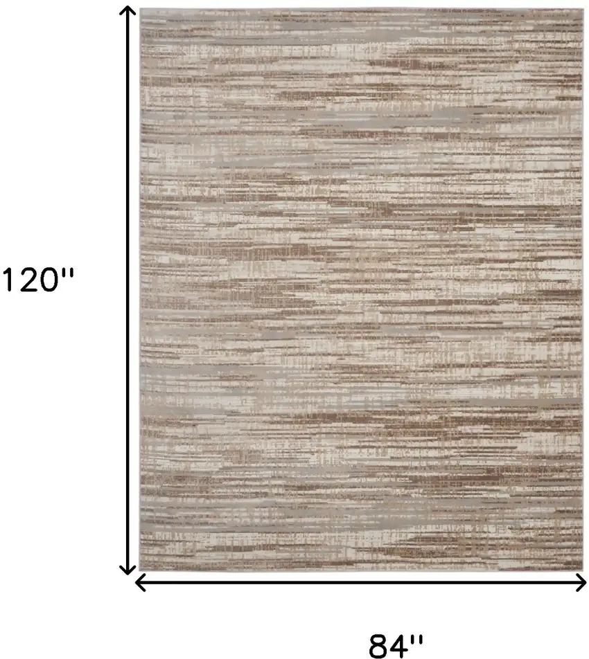 Brown Abstract Power Loom Area Rug Photo 7