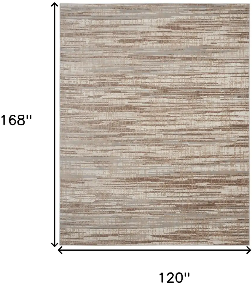 Brown Abstract Power Loom Area Rug Photo 7