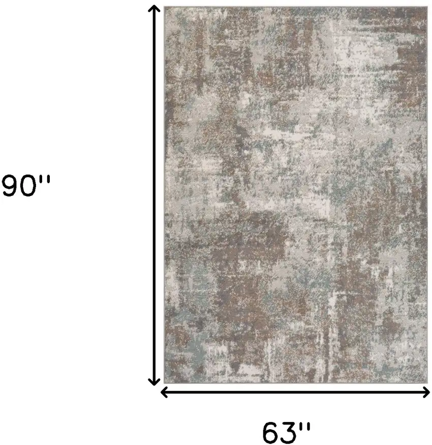 Brown Abstract Power Loom Area Rug Photo 6