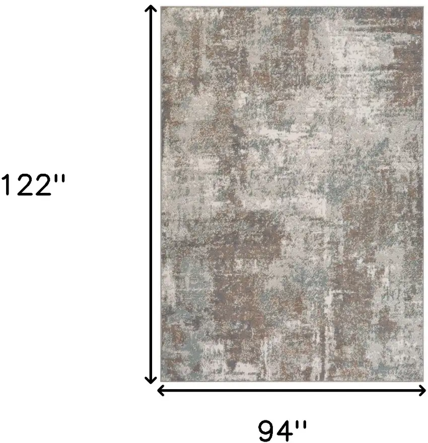 Brown Abstract Power Loom Area Rug Photo 6