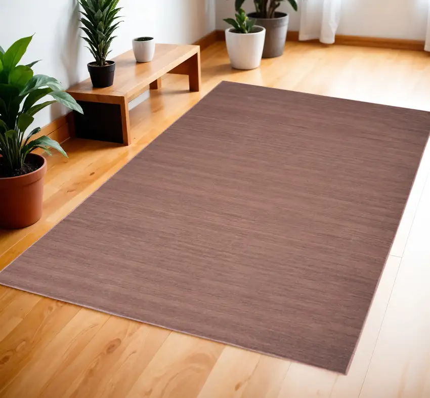 Brown Abstract Washable Area Rug Photo 1