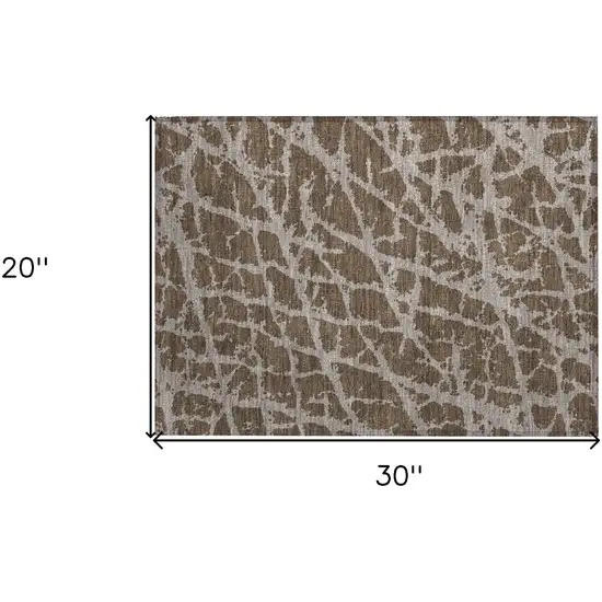 Brown Abstract Washable Non Skid Indoor Outdoor Area Rug Photo 3