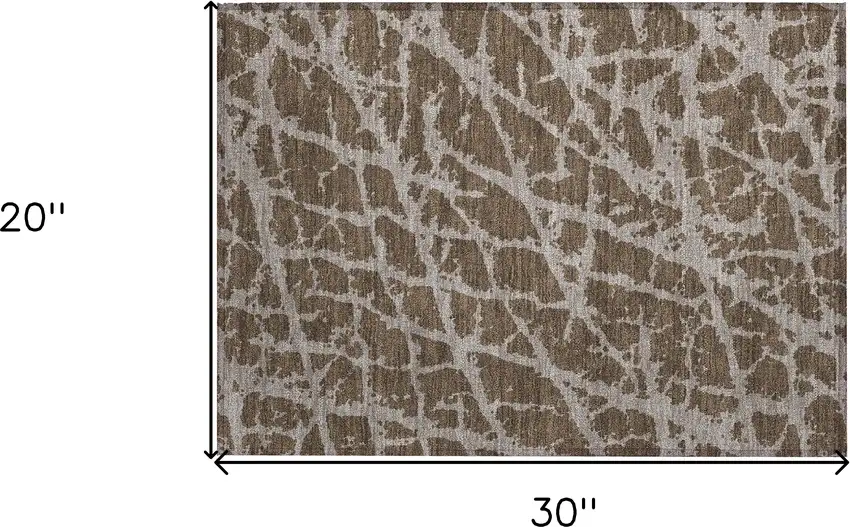 Brown Abstract Washable Non Skid Indoor Outdoor Area Rug Photo 3