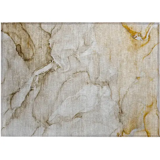 Brown Abstract Washable Non Skid Indoor Outdoor Area Rug Photo 2