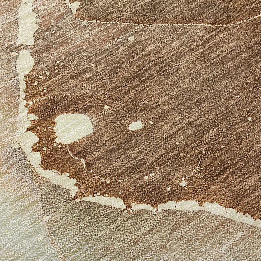 Brown Abstract Washable Non Skid Indoor Outdoor Area Rug Photo 8
