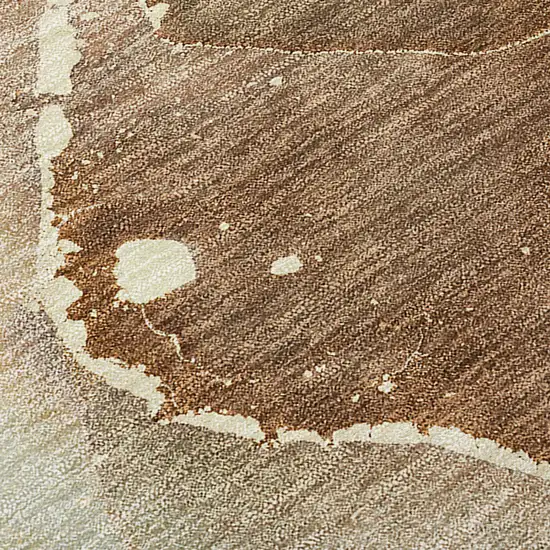 Brown Abstract Washable Non Skid Indoor Outdoor Area Rug Photo 8