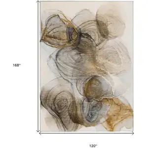 Photo of Brown Abstract Washable Non Skid Indoor Outdoor Area Rug