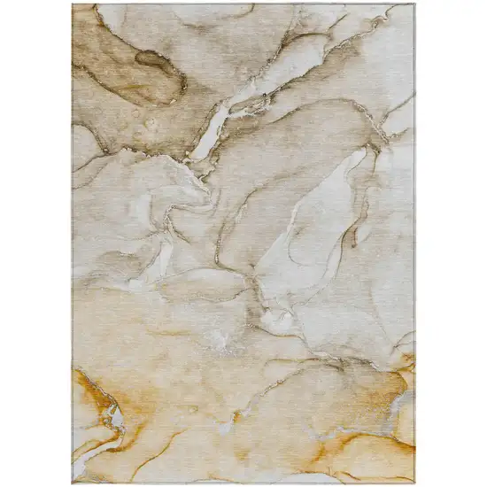 Brown Abstract Washable Non Skid Indoor Outdoor Area Rug Photo 4