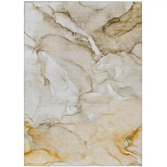 Brown Abstract Washable Non Skid Indoor Outdoor Area Rug Photo 2
