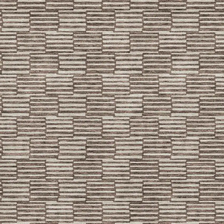 Brown And Beige Abstract Geometric Washable Area Rug With UV Protection Photo 3