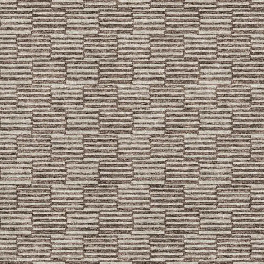 Brown And Beige Abstract Geometric Washable Area Rug With UV Protection Photo 3