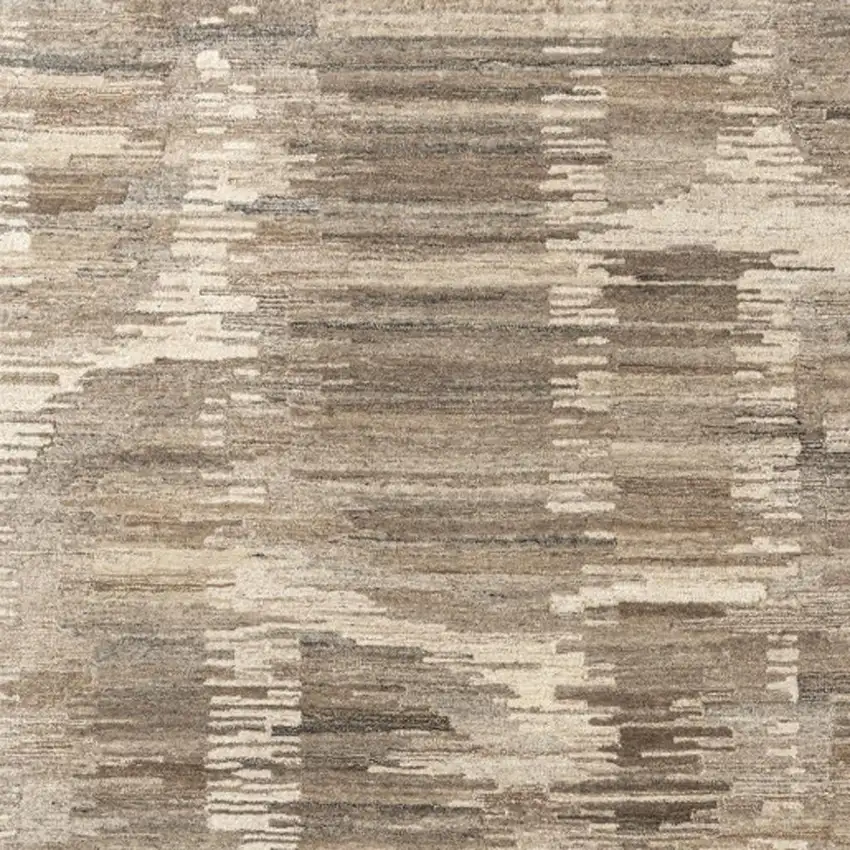 Brown And Beige Abstract Hand Tufted Square Rug Photo 4