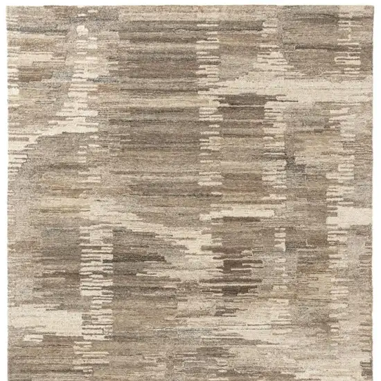 Brown And Beige Abstract Hand Tufted Square Rug Photo 5