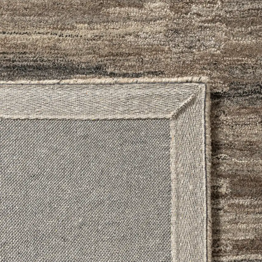 Brown And Beige Abstract Hand Tufted Square Rug Photo 9