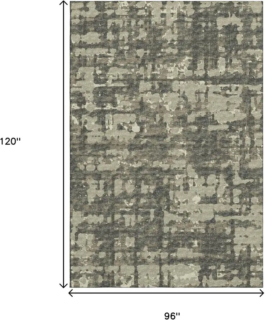 Brown And Beige Abstract Washable Area Rug With UV Protection Photo 3