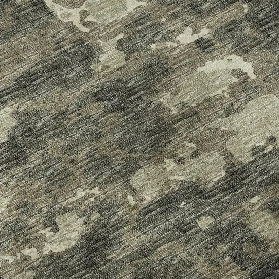 Brown And Beige Abstract Washable Area Rug With UV Protection Photo 9