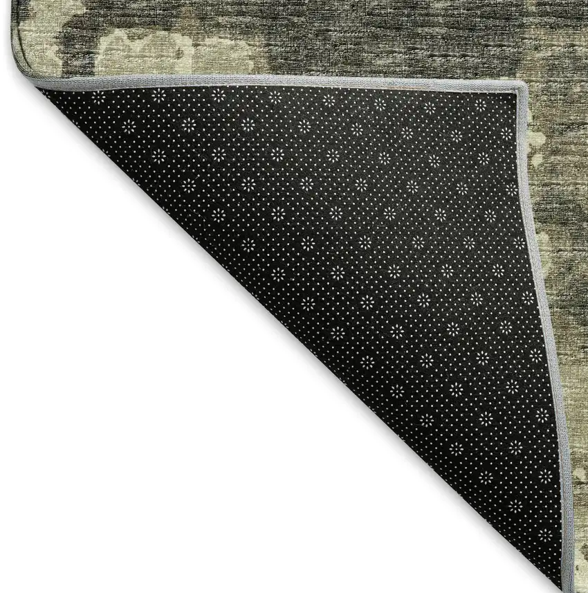 Brown And Beige Abstract Washable Area Rug With UV Protection Photo 6