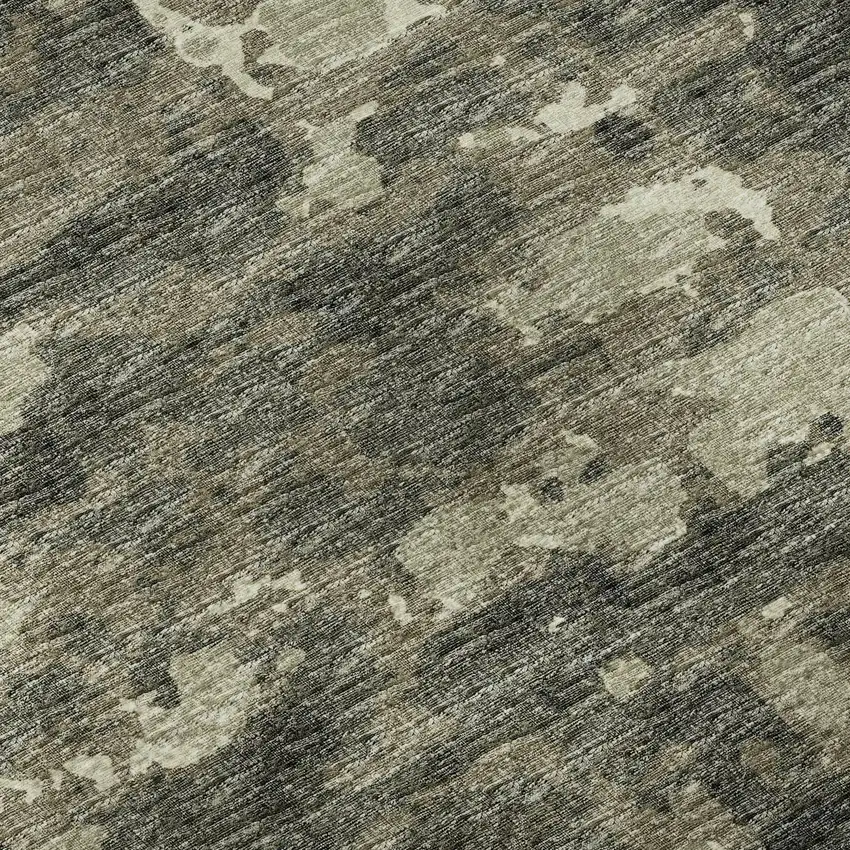 Brown And Beige Abstract Washable Area Rug With UV Protection Photo 9