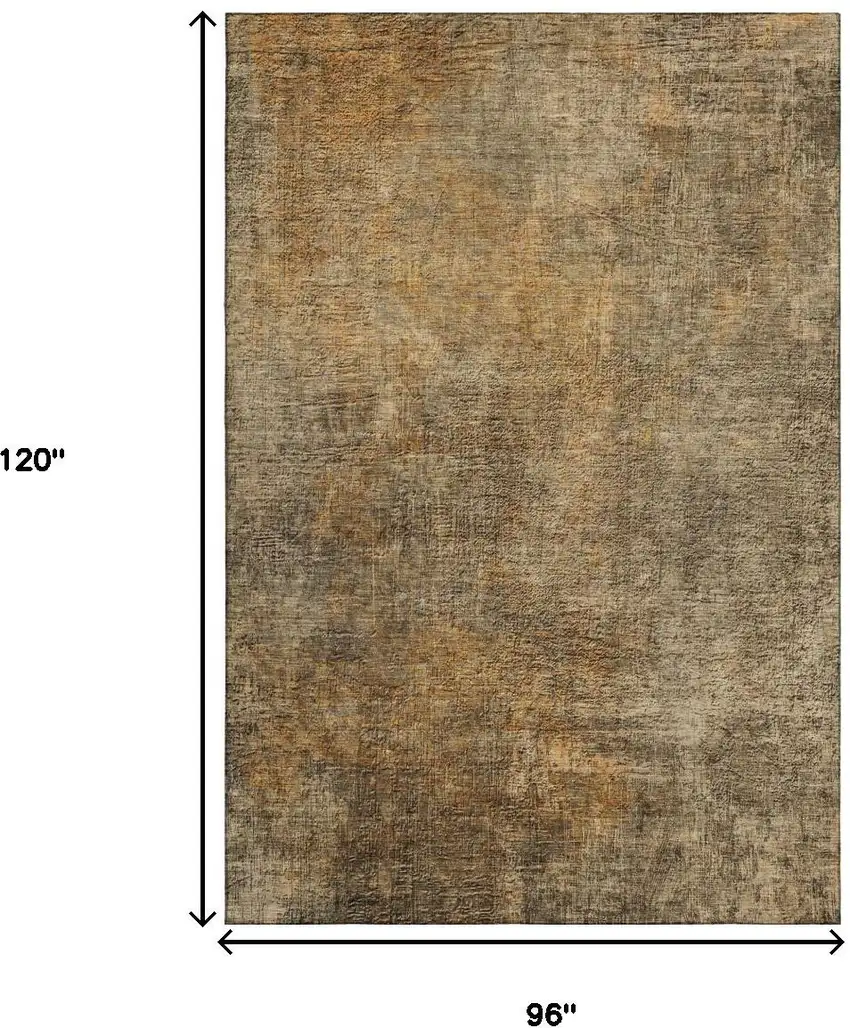 Brown And Beige Abstract Washable Area Rug With UV Protection Photo 5