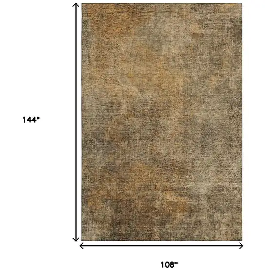 Brown And Beige Abstract Washable Area Rug With UV Protection Photo 5