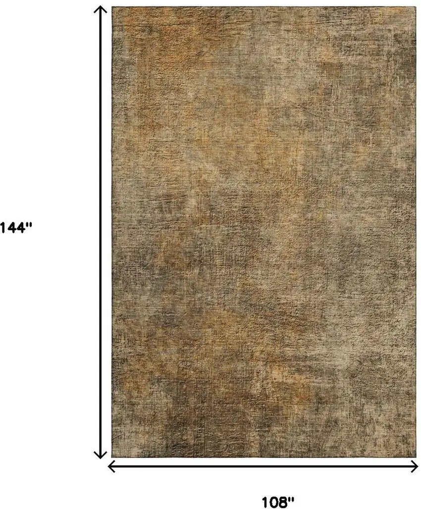 Brown And Beige Abstract Washable Area Rug With UV Protection Photo 5