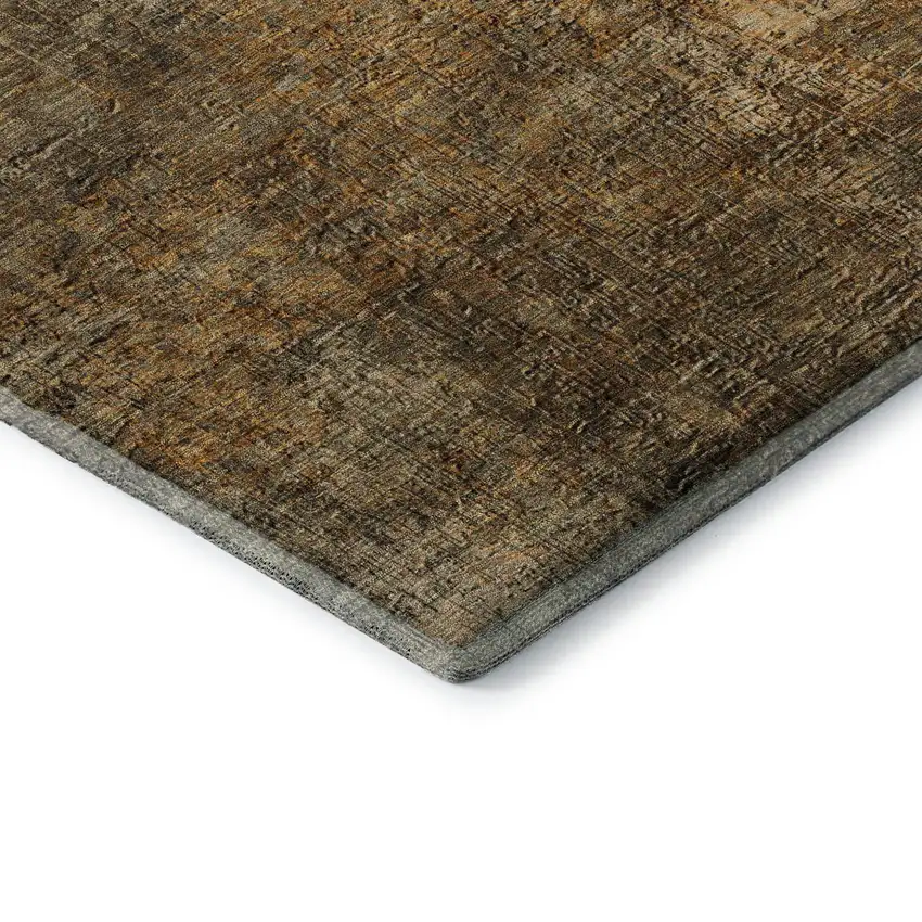 Brown And Beige Abstract Washable Area Rug With UV Protection Photo 7