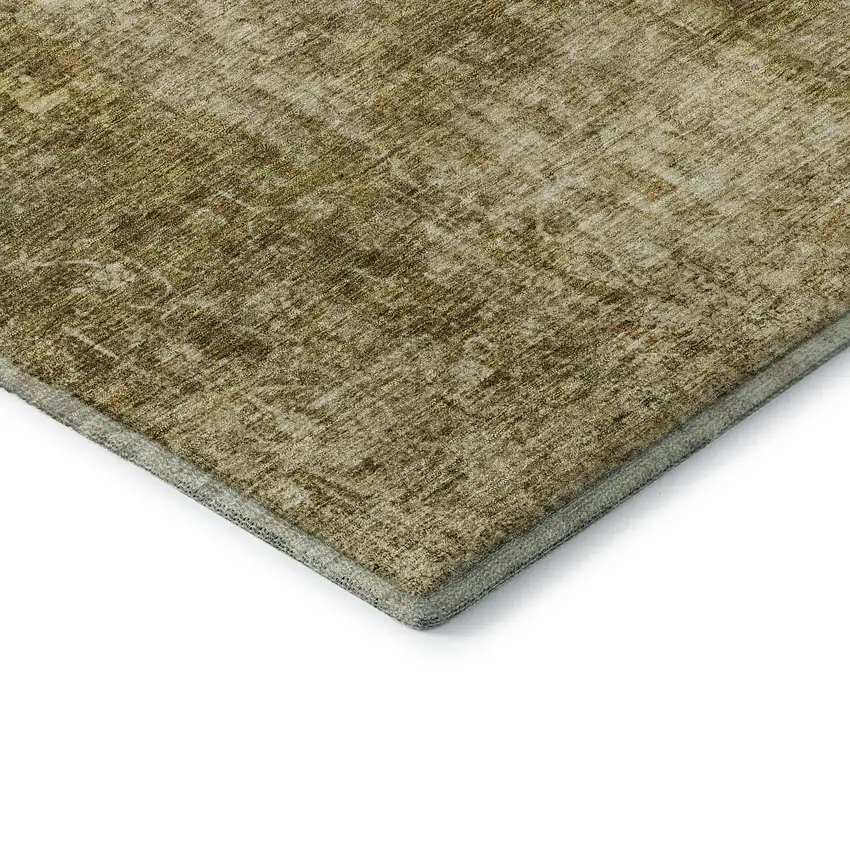 Brown And Beige Abstract Washable Area Rug With UV Protection Photo 8