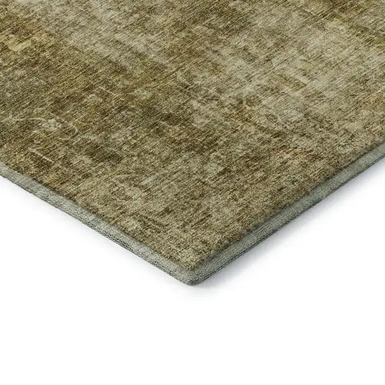 Brown And Beige Abstract Washable Area Rug With UV Protection Photo 6